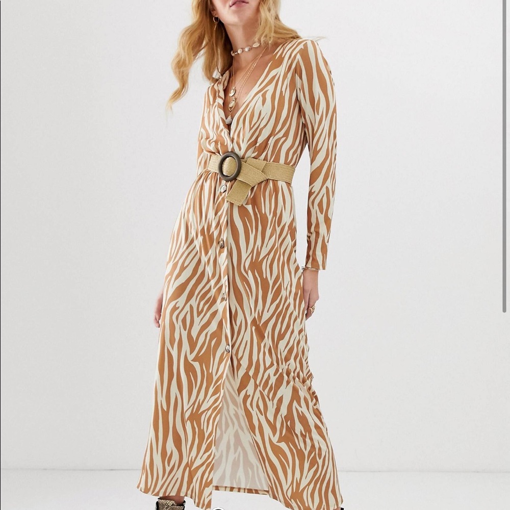 ASOS belted print dress